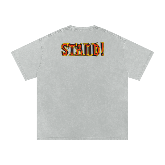 Stand! - Snow Washed Oversized Cotton T-Shirt
