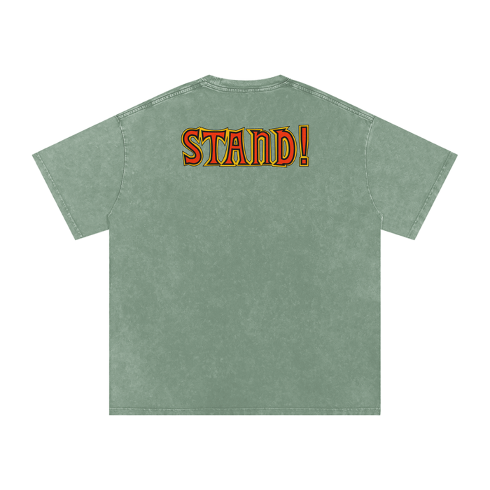 Stand! - Snow Washed Oversized Cotton T-Shirt