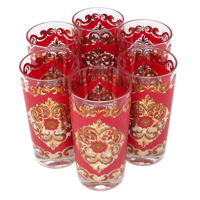 Vintage Starlyte Gold & Red Collins Glasses Top | The Hour Shop