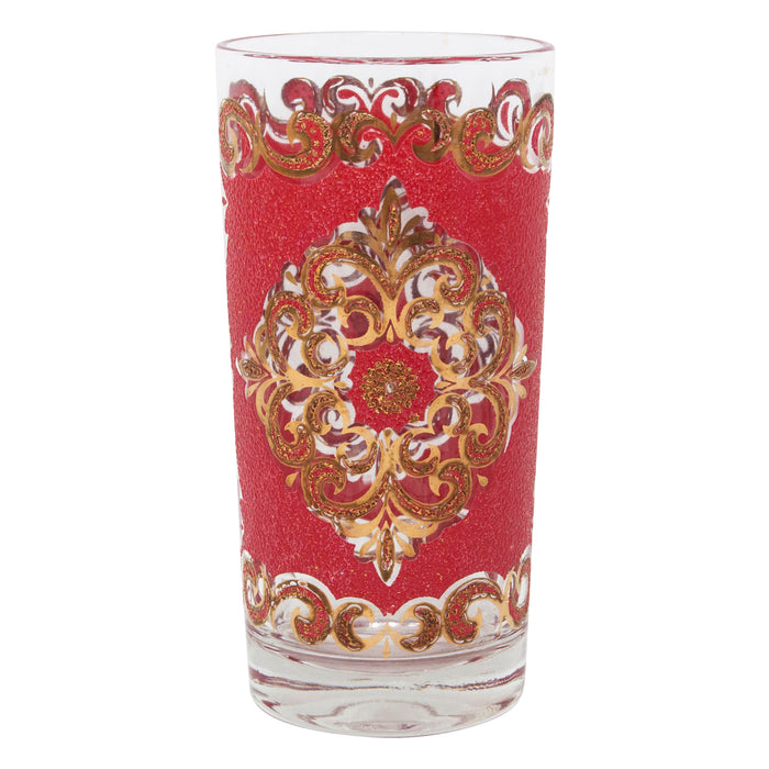Vintage Starlyte Gold & Red Collins Glasses single | The Hour Shop
