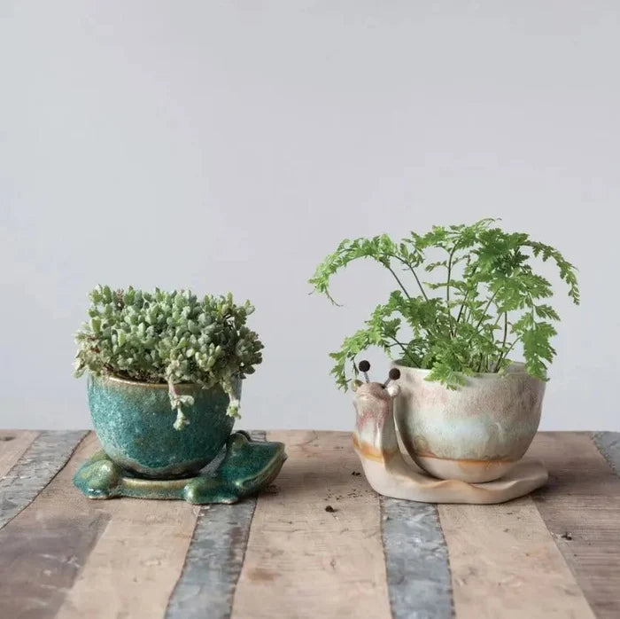 Stoneware Frog Planter Pots & Planters 12041356