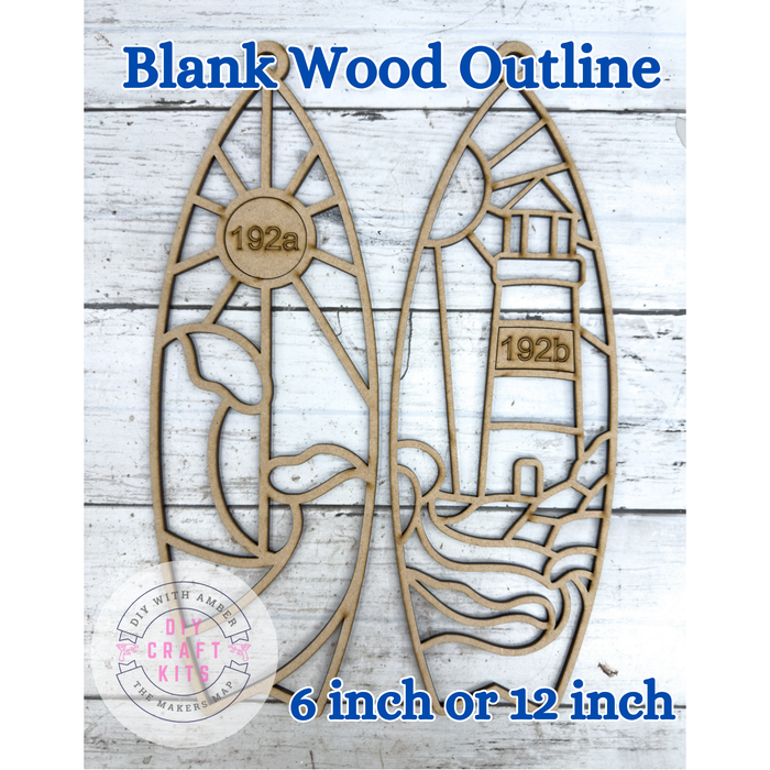 Style 192 Surf Board Pair Laser Cut Outline Frame Blank