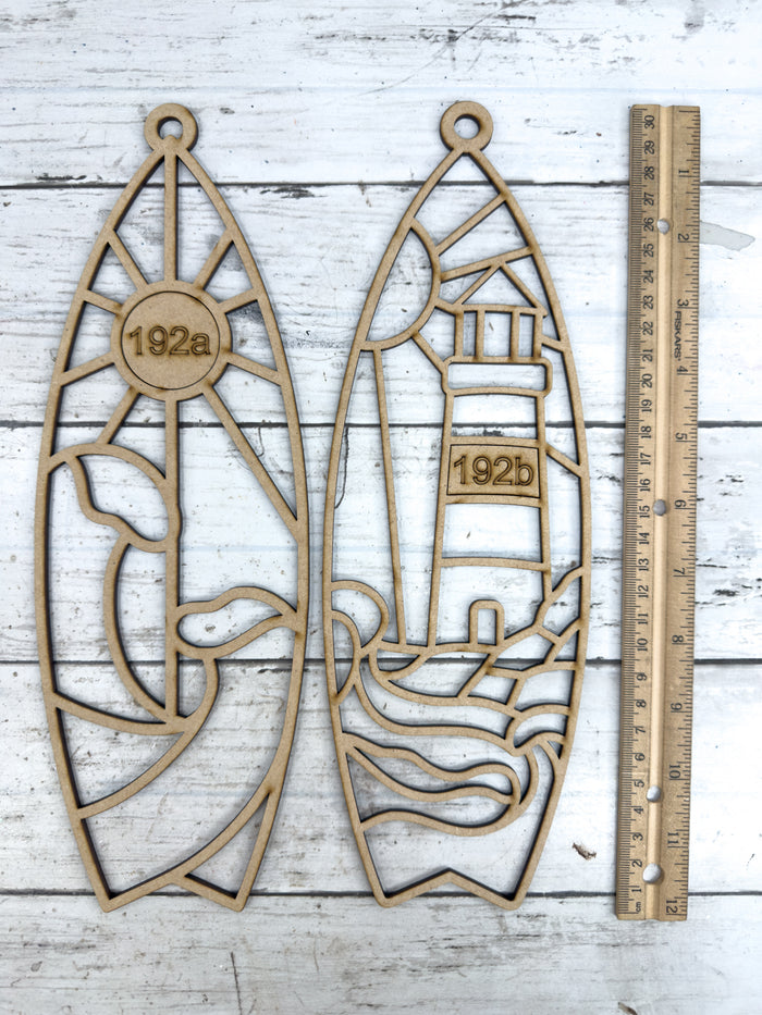 Style 192 Surf Board Pair Laser Cut Outline Frame Blank