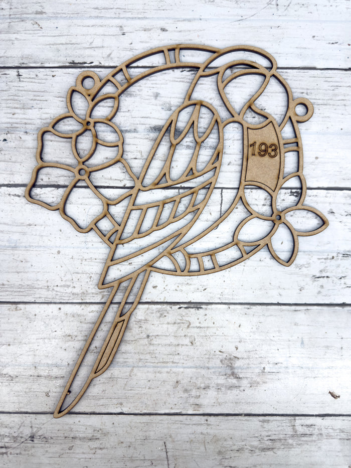 Style 193 Tropical Parrot  Laser Cut Outline Frame Blank