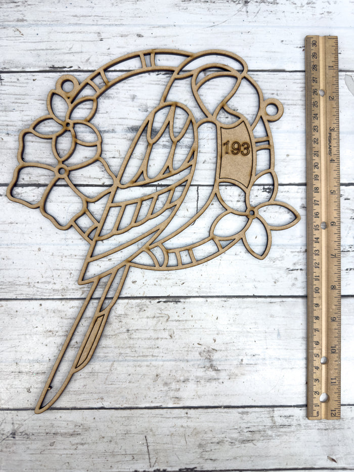 Style 193 Tropical Parrot  Laser Cut Outline Frame Blank