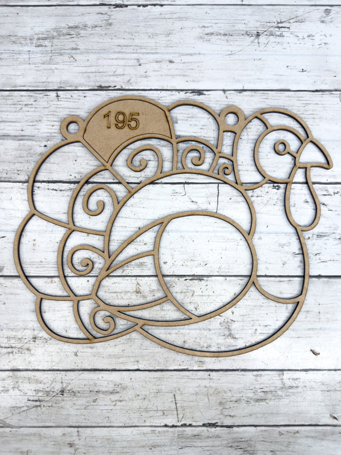 Style 195 Turkey Laser Cut Outline Frame Blank