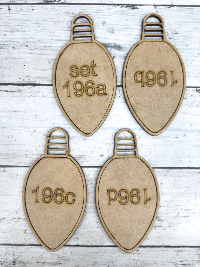 Style 196 Light Bulb Set Laser Cut Outline Frame Blank