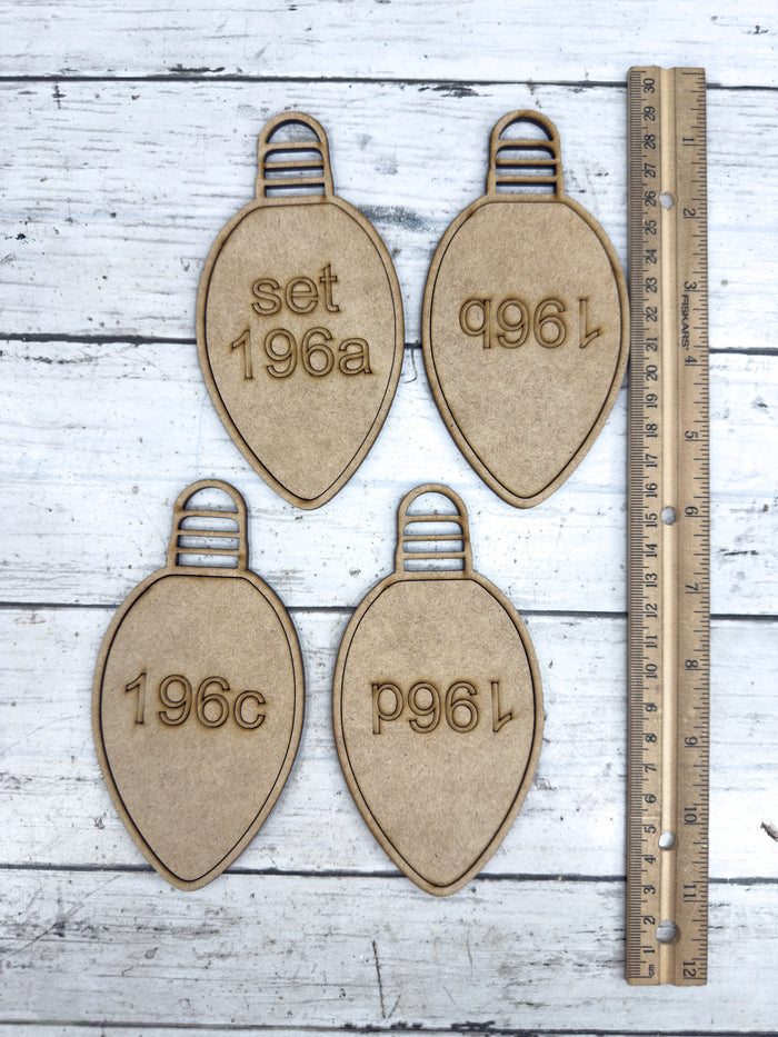 Style 196 Light Bulb Set Laser Cut Outline Frame Blank