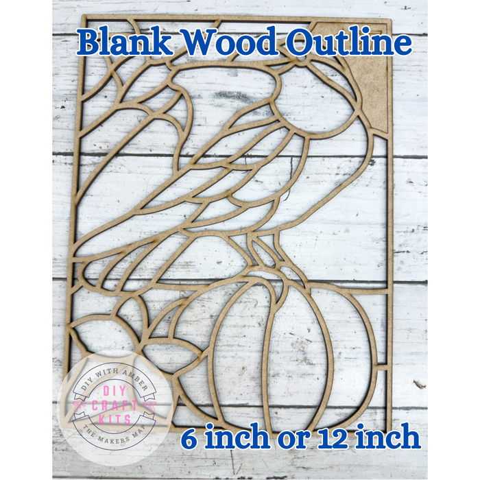 Style 197 Crow Bat Pumpkin Laser Cut Outline Frame Blank