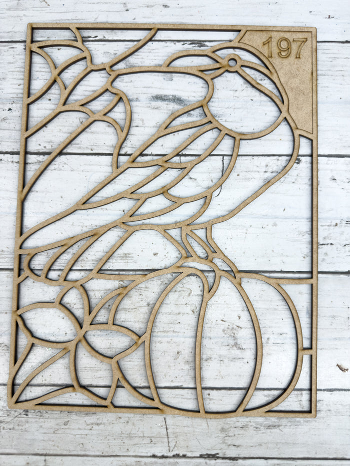 Style 197 Crow Bat Pumpkin Laser Cut Outline Frame Blank