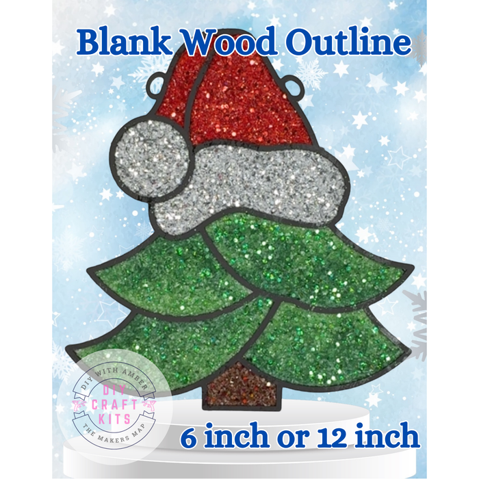 Style 202 Santa Hat Tree Laser Cut Outline Frame Blank
