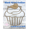 Style 204 Cupcake Laser Cut Outline Frame Blank