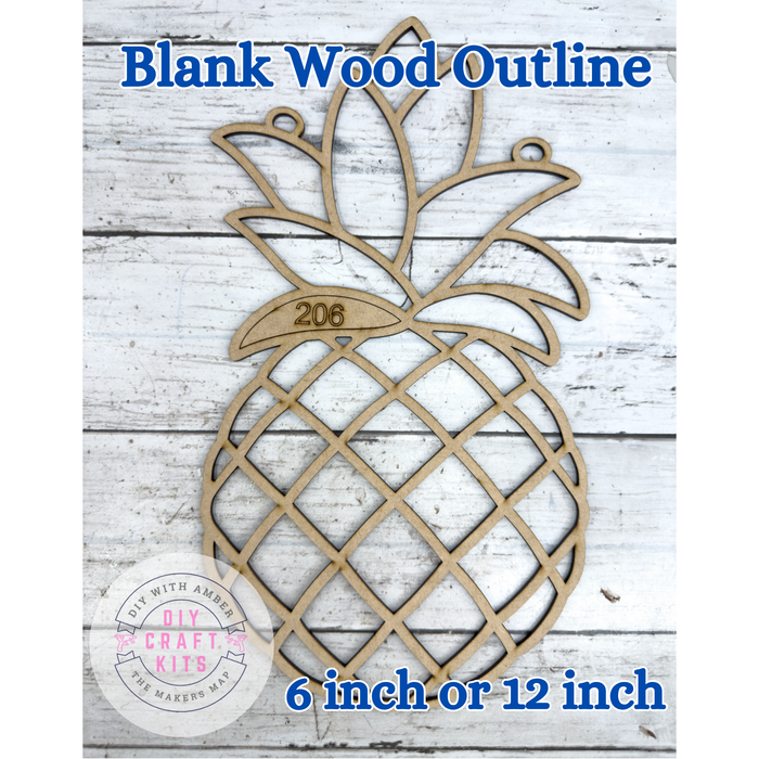 Style 206 Pineapple Laser Cut Outline Frame Blank