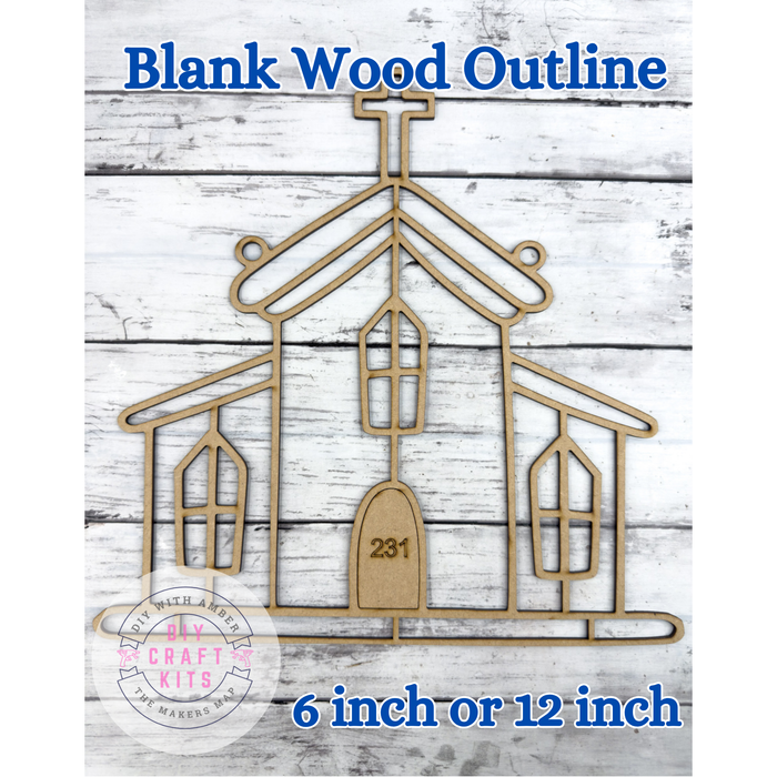 Style 231 Church Laser Cut Outline Frame Blank