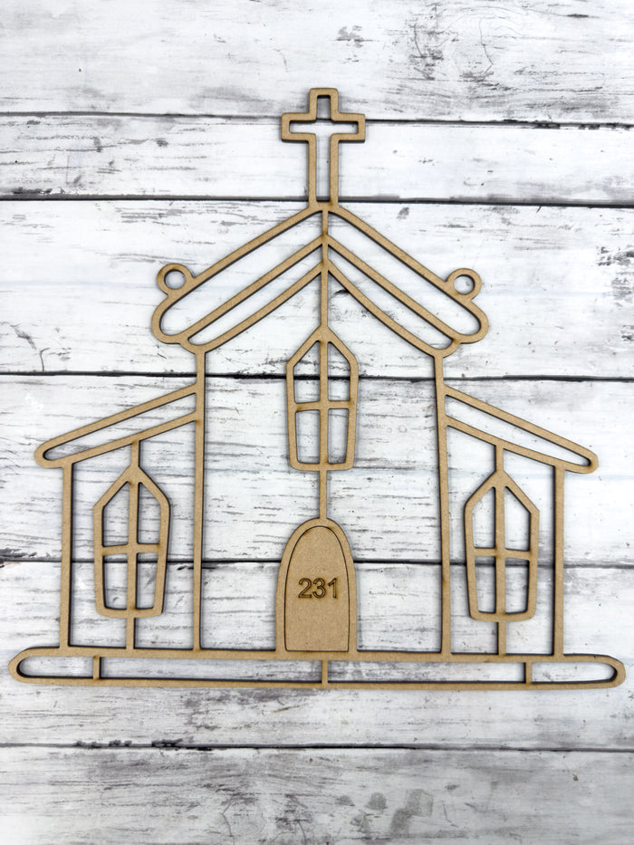 Style 231 Church Laser Cut Outline Frame Blank