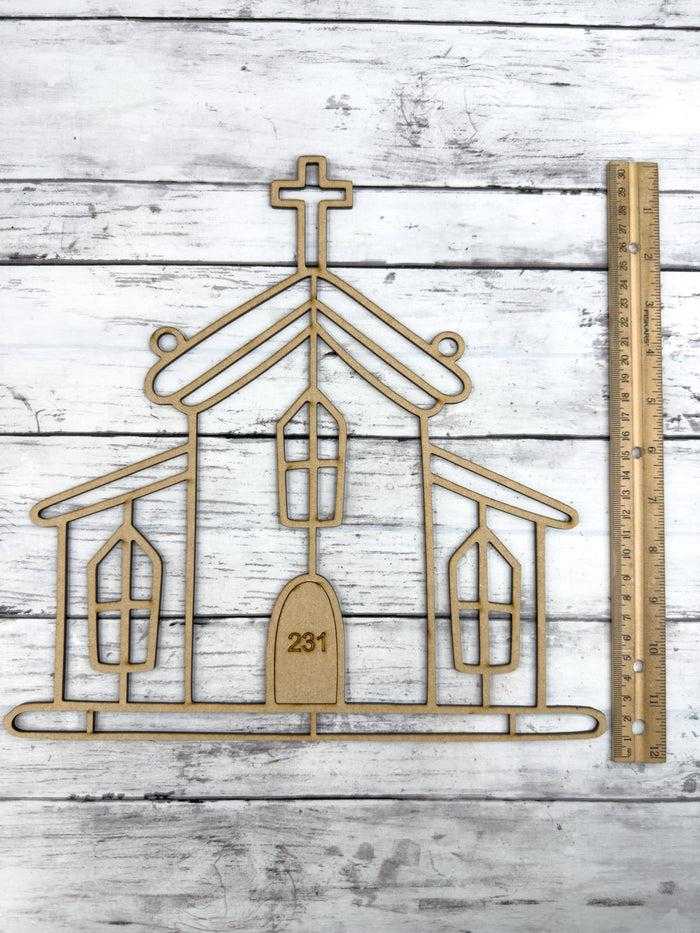 Style 231 Church Laser Cut Outline Frame Blank