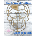 Style 234 Skull Laser Cut Outline Frame Blank