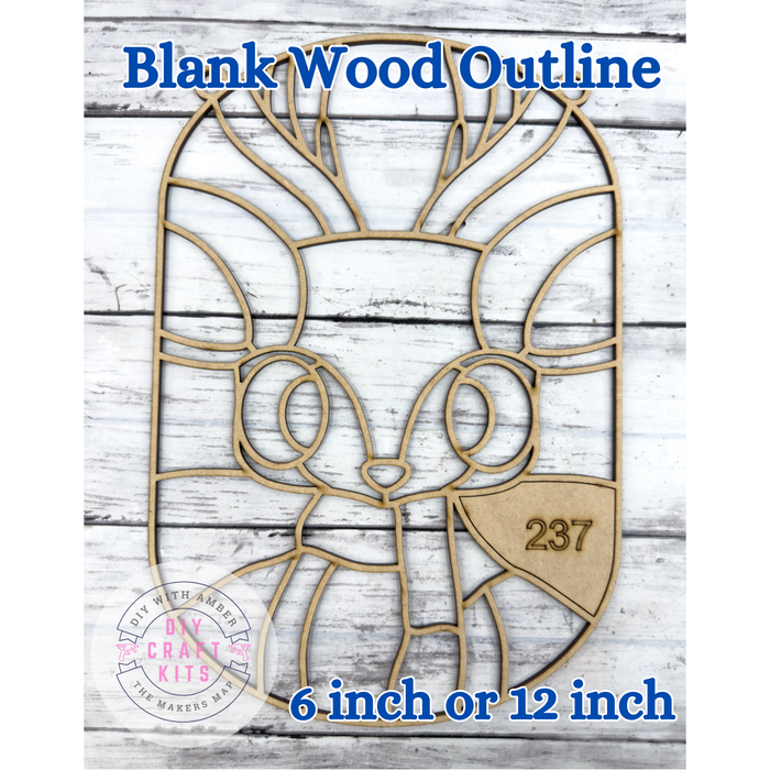 Style 237 Reindeer Laser Cut Outline Frame Blank