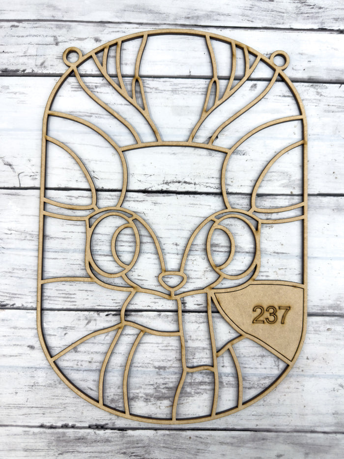 Style 237 Reindeer Laser Cut Outline Frame Blank