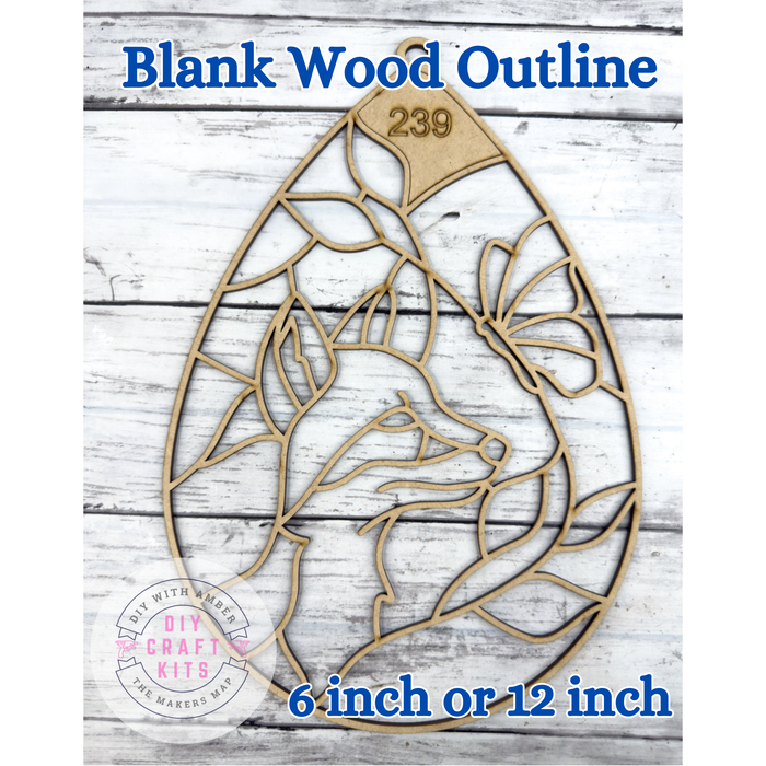 Style 239 Teardrop Fox Butterfly Laser Cut Outline Frame Blank