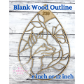 Style 239 Teardrop Fox Butterfly Laser Cut Outline Frame Blank