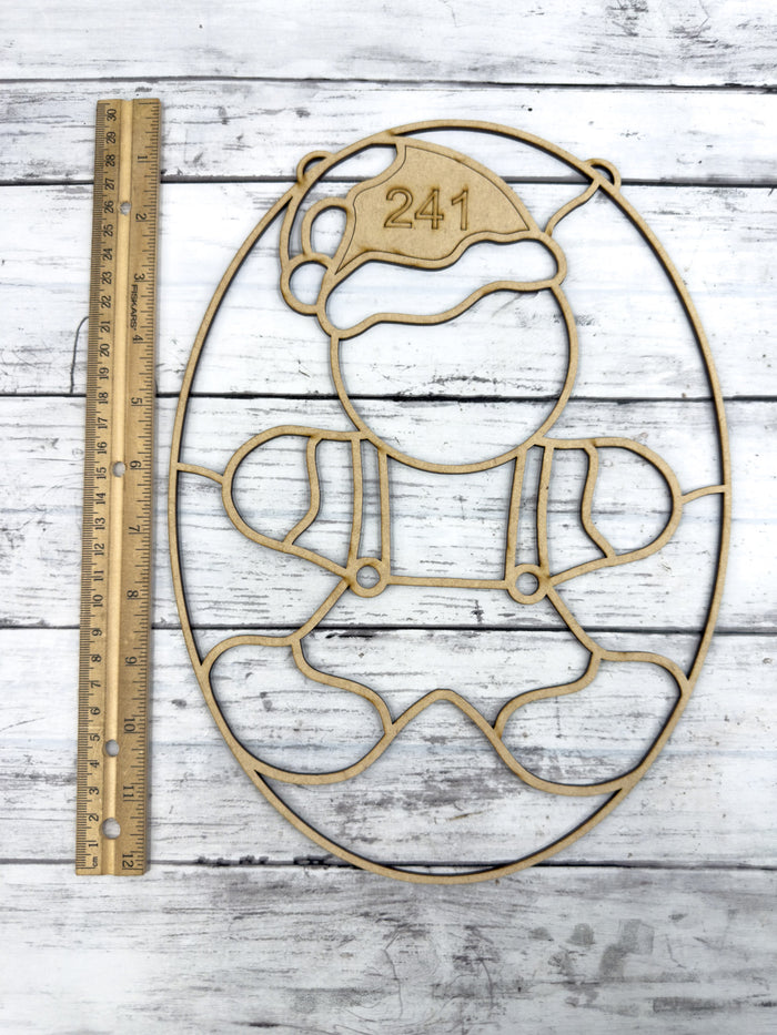 Style 241 Oval Gingerbread Man Laser Cut Outline Frame Blank