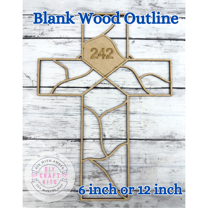 Style 242 Mosaic Cross Laser Cut Outline Frame Blank