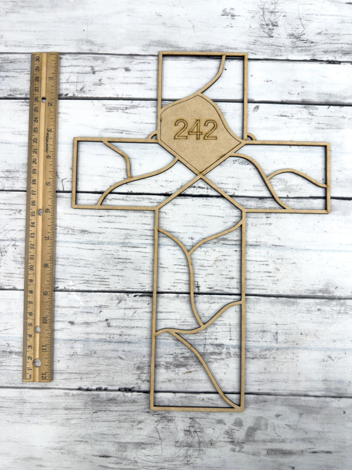 Style 242 Mosaic Cross Laser Cut Outline Frame Blank