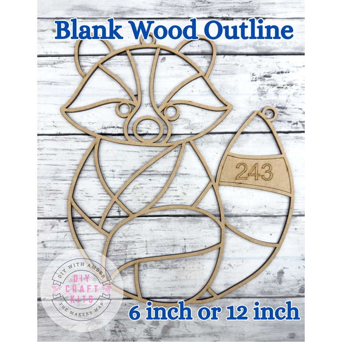 Style 243 Raccoon Laser Cut Outline Frame Blank
