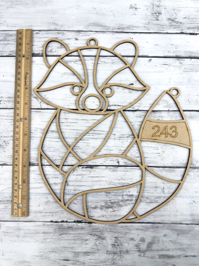Style 243 Raccoon Laser Cut Outline Frame Blank