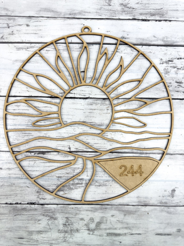 Style 244 Sun Scene Laser Cut Outline Frame Blank