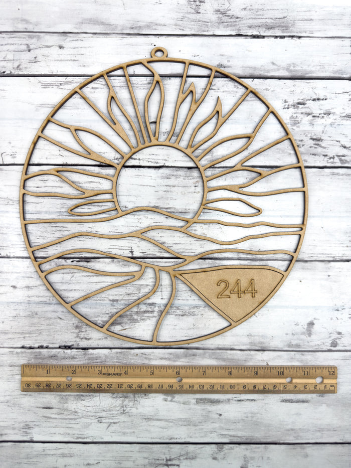Style 244 Sun Scene Laser Cut Outline Frame Blank