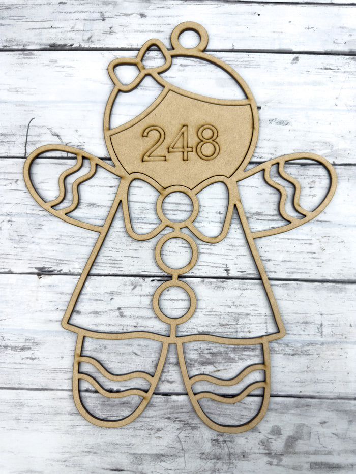 Style 248 Gingerbread Girl Laser Cut Outline Frame Blank