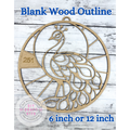 Style 251 Round Peacock Laser Cut Outline Frame Blank