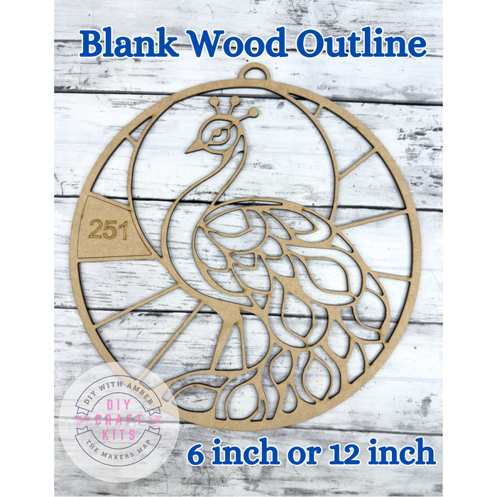 Style 251 Round Peacock Laser Cut Outline Frame Blank