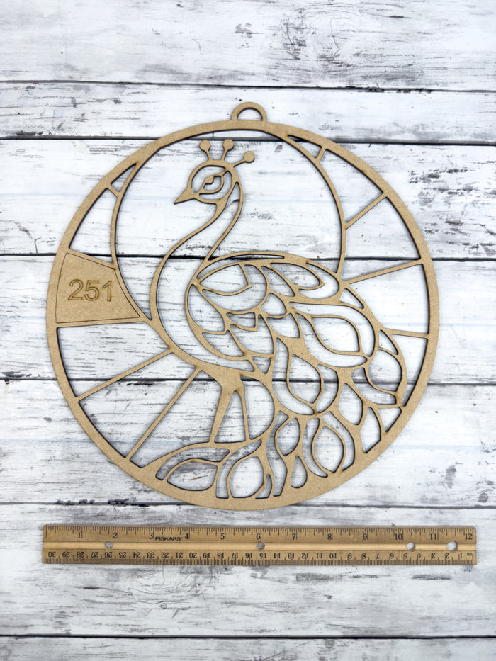 Style 251 Round Peacock Laser Cut Outline Frame Blank
