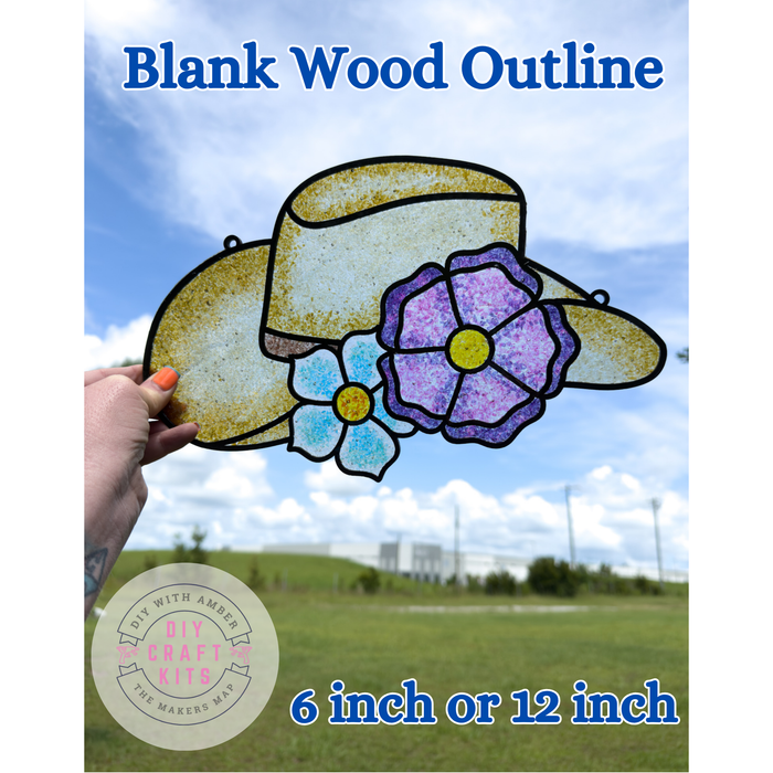 Style 256 Cowgirl hat Laser Cut Outline Frame Blank