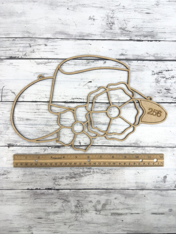 Style 256 Cowgirl hat Laser Cut Outline Frame Blank