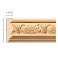 Sunflowers(Repeats 3 3/8), 3''w x 13/16''d x 8' length, Resin is priced per 8' length Carved Mouldings White River Hardwoods Maple