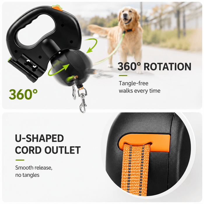 Tangle-Free Two-in-One Retractable Dog Leash