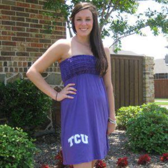 TCU Logo Ruffle Dress