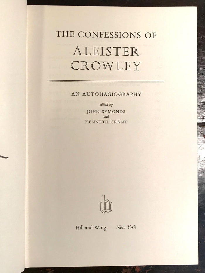 THE CONFESSIONS OF ALEISTER CROWLEY,  Symonds, Grant ~ 1st/1st 1969 HC/DJ MAGICK