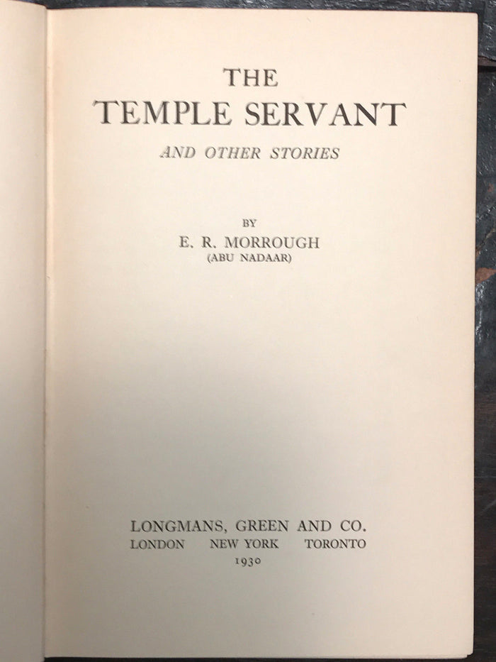 THE TEMPLE SERVANT by E.R. MORROUGH, 1st / 1st, 1930 ~ EGYPTIAN GOTHIC HORROR