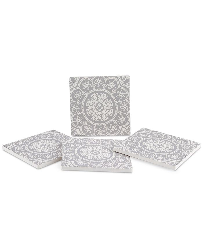 Thirstystone Woodblock Pattern 4-Pc. Coasters Set