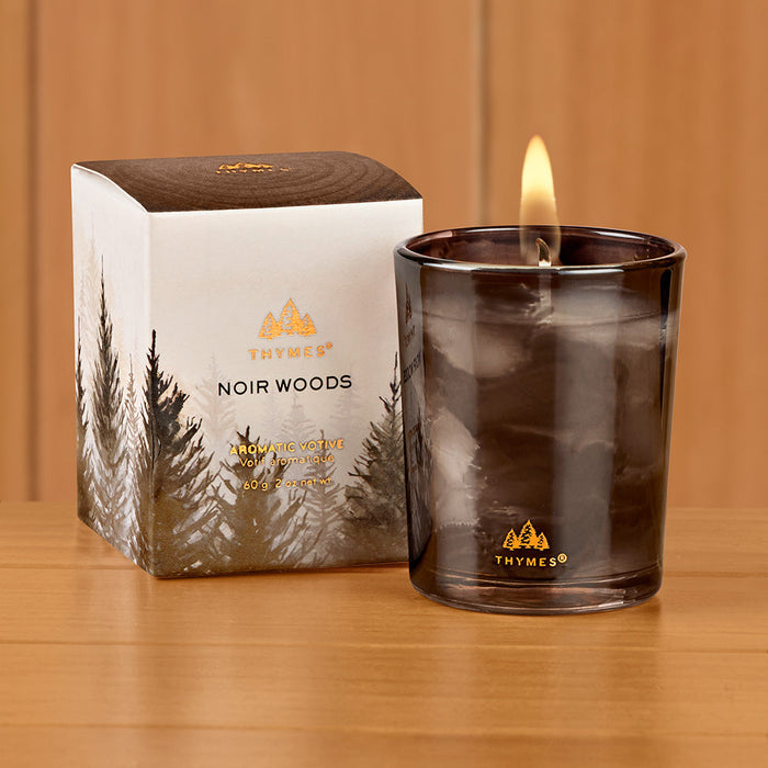 Thymes Noir Woods Votive Candle