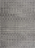 Traditional Gray and Beige low pile Tribal Trellis indoor Area Rug - The Rug Decor