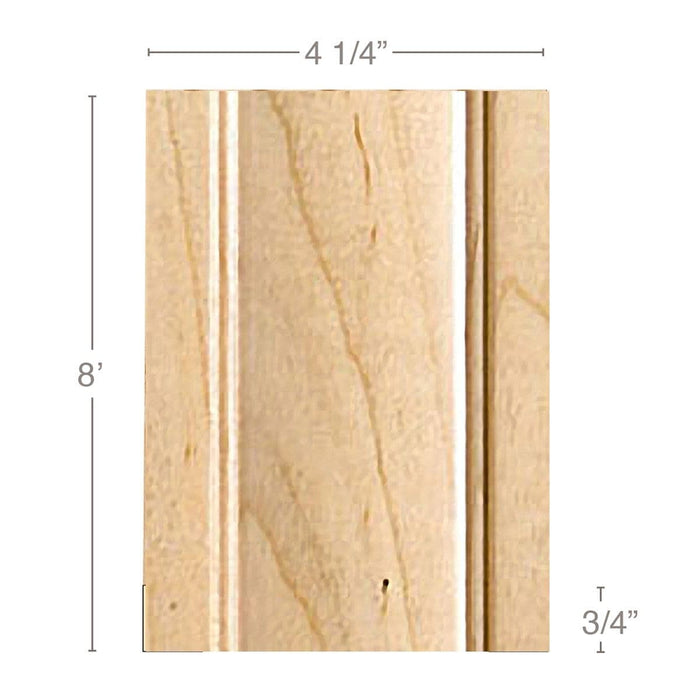 Traditional Pilaster Large, 4 1/4''w x 3/4''d x 8' length, Resin is priced per 8' length Carved Mouldings White River Hardwoods