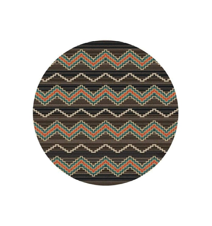 Trapper Brown 8' Round Area Rug - Made in the USA - Your Western Decor, LLC