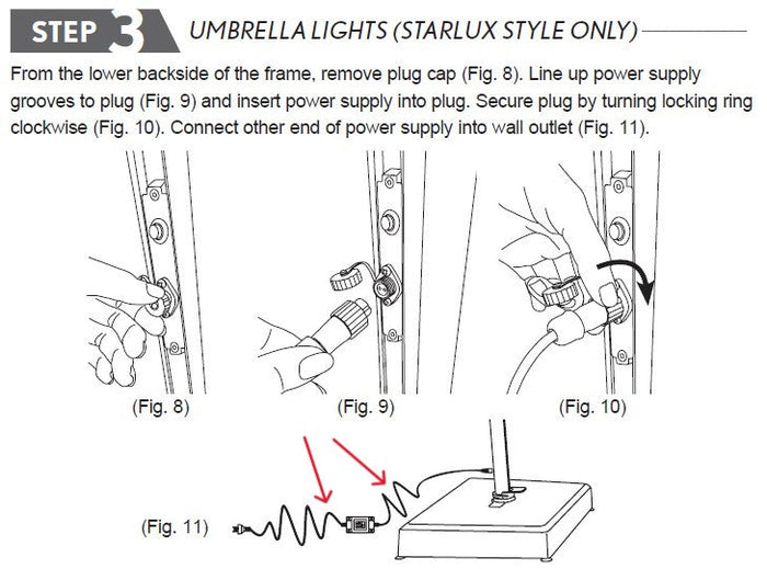 Treasure Garden Power Cord / Transformer for AKZP Starlux Cantilever Umbrella 12033260