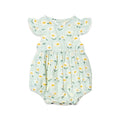Viverano Organics - Daisies Ruffle Bodysuit Baby Romper (Organic Muslin): 3-6M / Pastel Green
